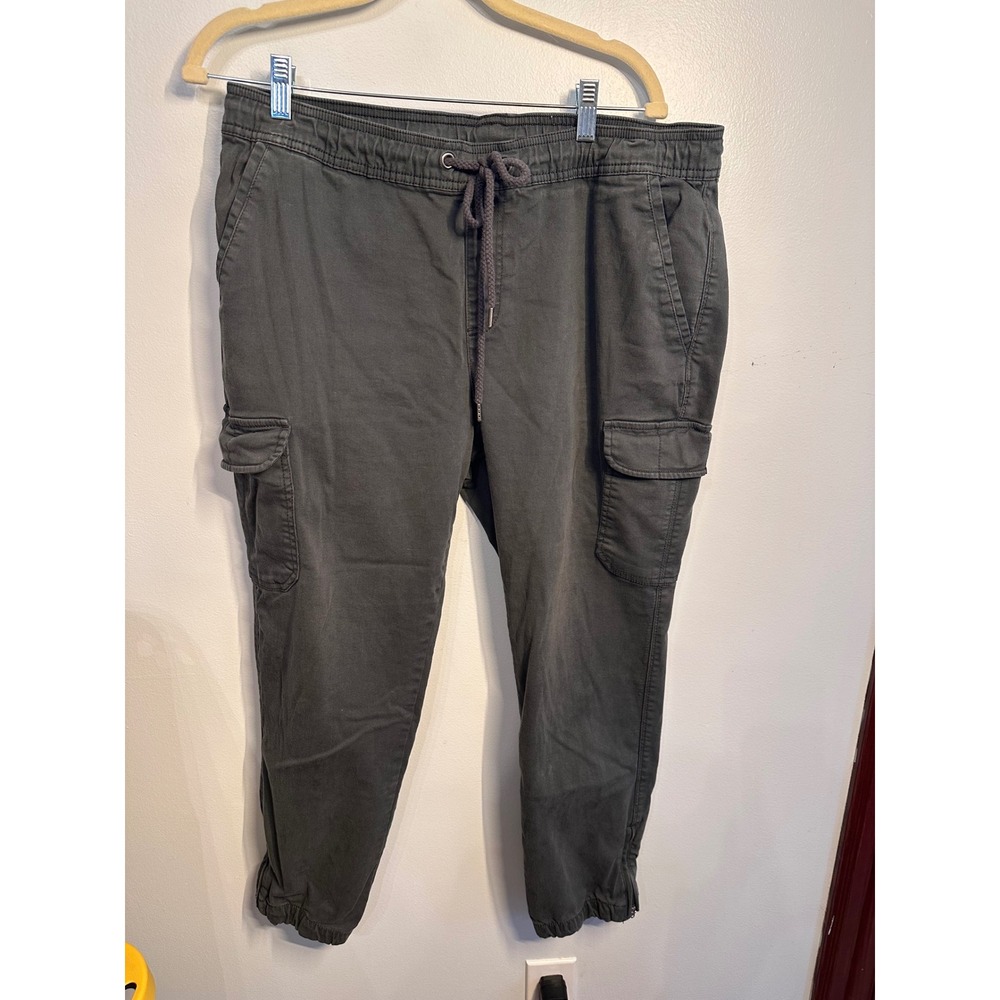Natural Reflections Gray Cargo Jogger Pants Ankle Zip REPREVE Mens Large L